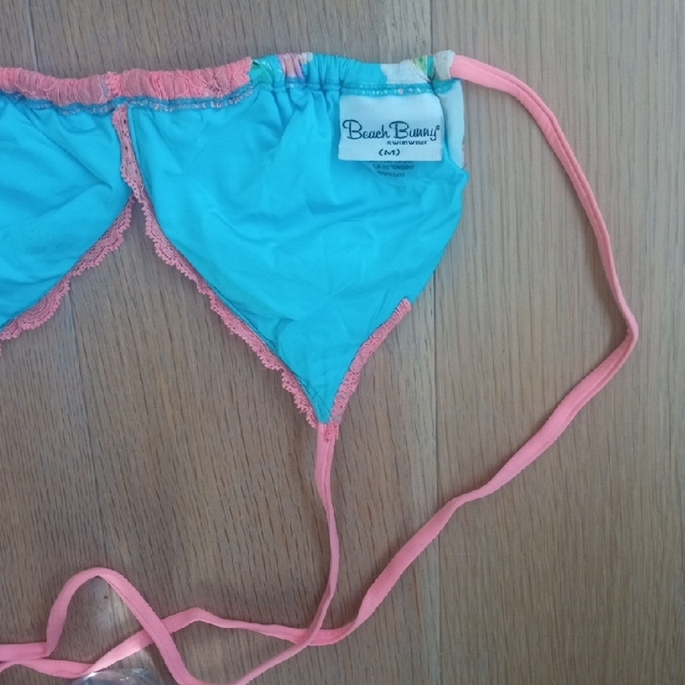 Beach Bunny Aqua and Coral Floral Bikini - Picture 10 of 10